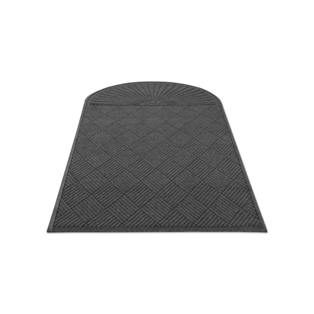 EcoGuard Diamond Floor Mats, Rectangular with Single Fan, Charcoal Gray Carpeted Surface, 96" x 48". Picture 1