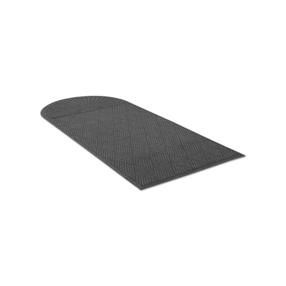 EcoGuard Diamond Floor Mats, Rectangular with Single Fan, Charcoal Gray Carpeted Surface, 96" x 48". Picture 2