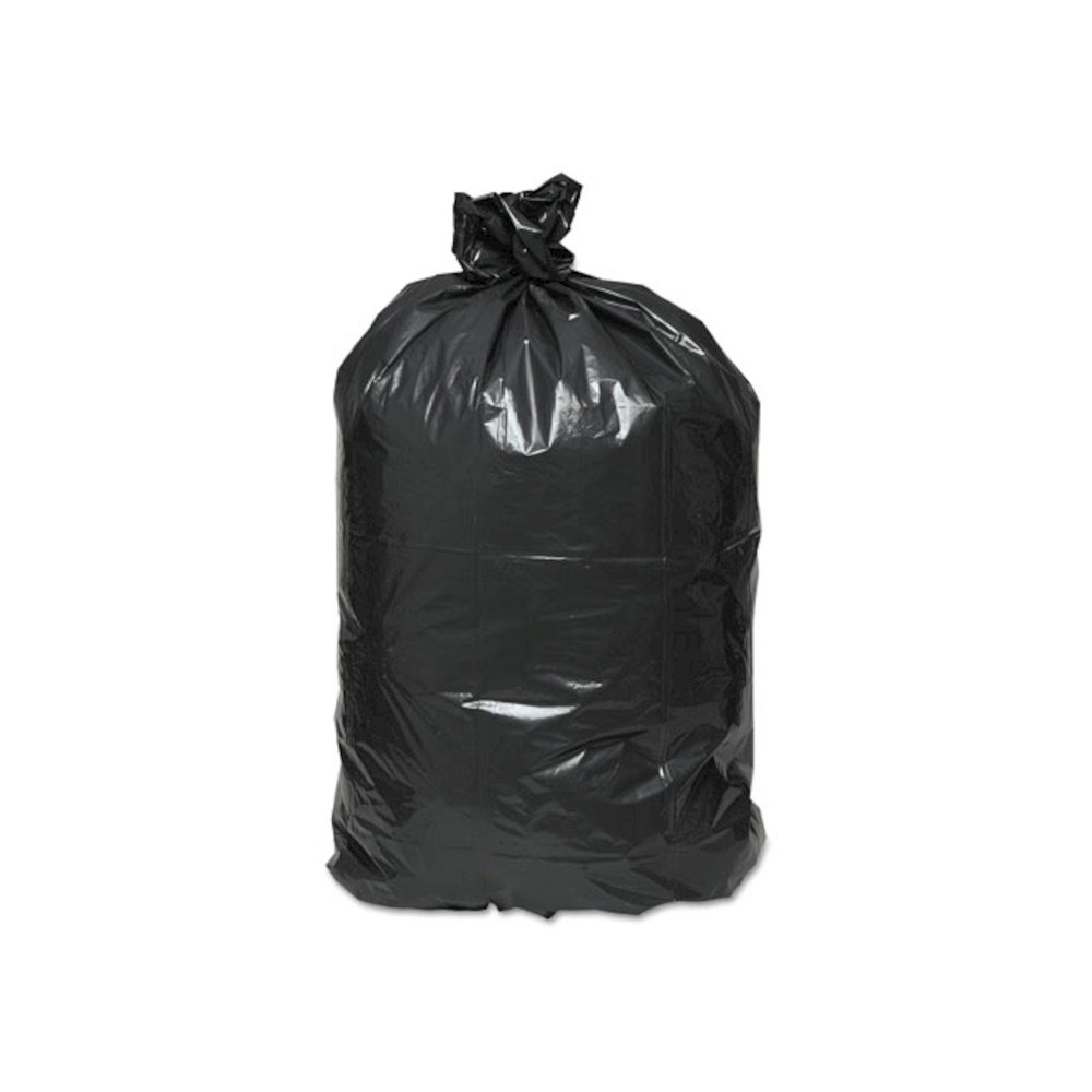 Linear Low-Density Can Liners, 45 gal, 0.63 mil, 40" x 46", Black, 25 Bags/Roll, 10 Rolls/Carton. Picture 2