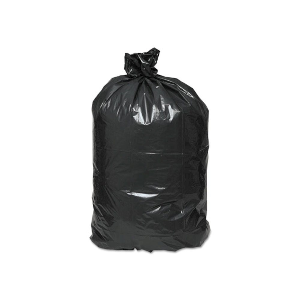 Linear Low-Density Can Liners, 56 gal, 0.9 mil, 43" x 47", Black, 10 Bags/Roll, 10 Rolls/Carton. Picture 2