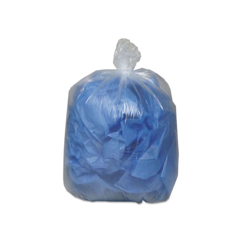 Linear Low-Density Can Liners, 45 gal, 0.63 mil, 40" x 46", Clear, 25 Bags/Roll, 10 Rolls/Carton. Picture 2