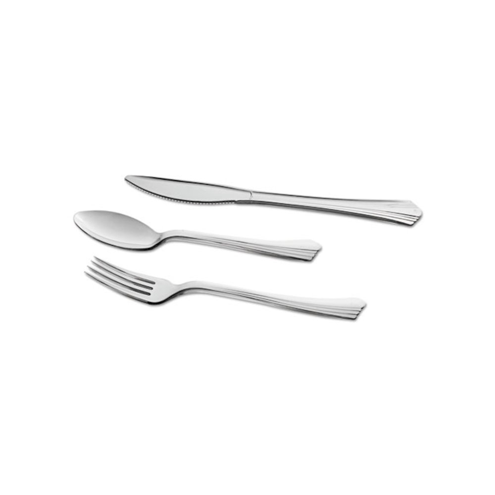 Reflections Heavyweight Plastic Utensils, Fork, Silver, 40/Pack. Picture 2