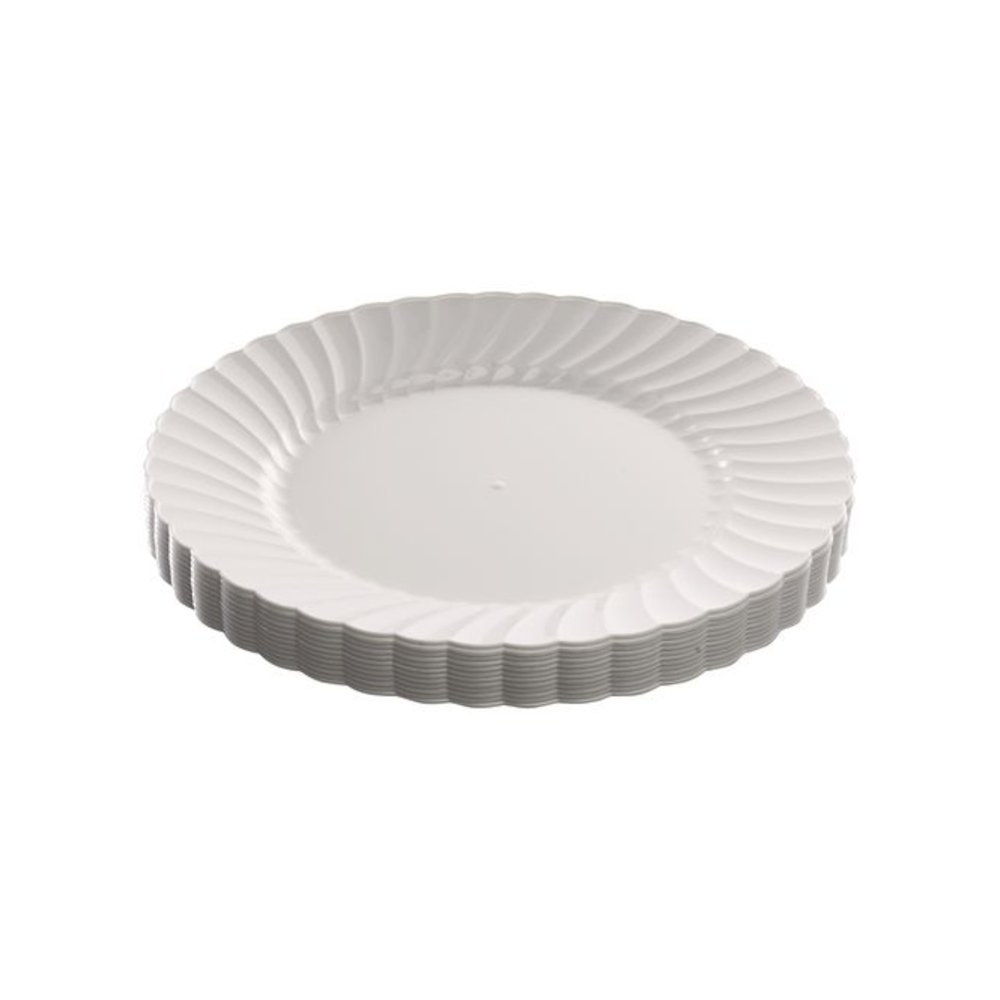 Classicware Plastic Dinnerware, Plates, 9" dia, White, 12/Bag, 15 Bags/Carton. Picture 1