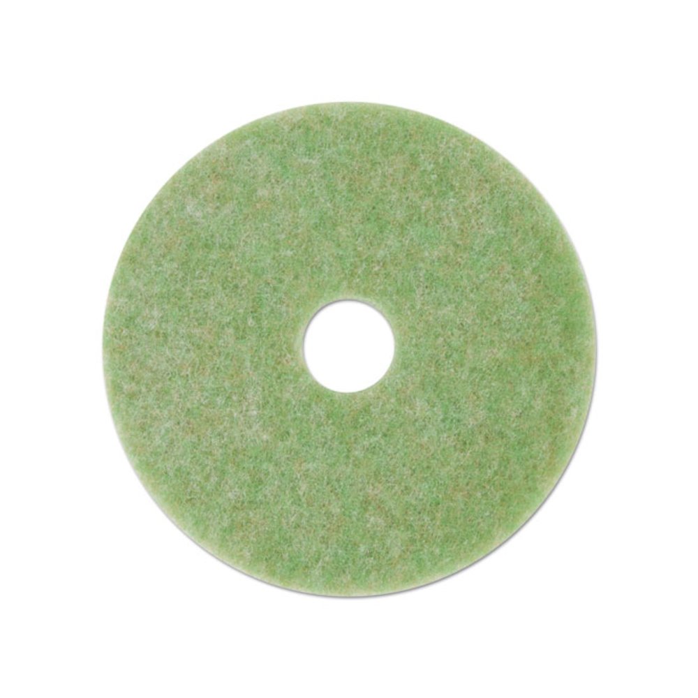 Low-Speed TopLine Autoscrubber Floor Pads 5000, 13" Diameter, Green/Amber, 5/Carton. Picture 1