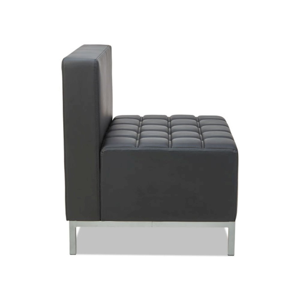 Alera QUB Series Armless L Sectional, Charging Station Center Seat, AC Outlet, (2) USB Ports, 26.38" x 26.38" x 30.5", Black. Picture 6