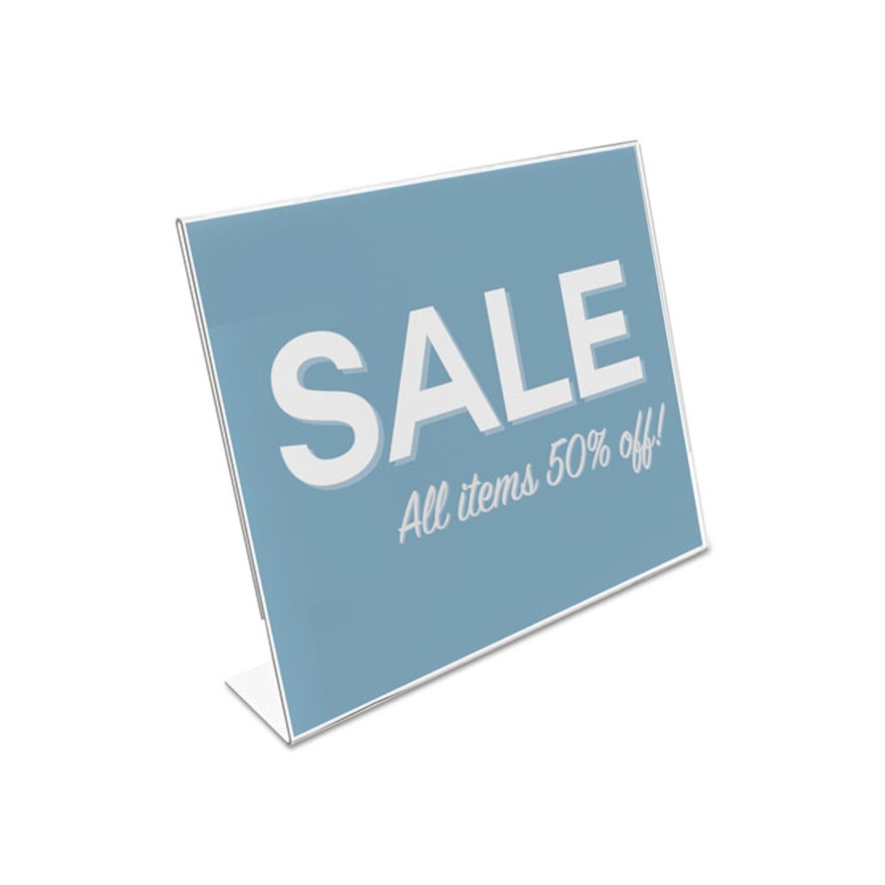 Classic Image Slanted Sign Holder, Landscaped, 11 x 8.5 Insert, Clear. Picture 3
