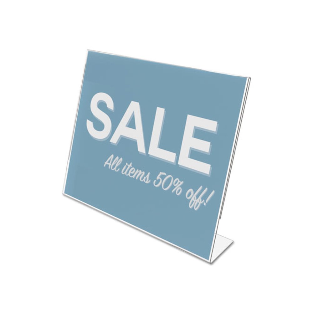 Classic Image Slanted Sign Holder, Landscaped, 11 x 8.5 Insert, Clear. Picture 2