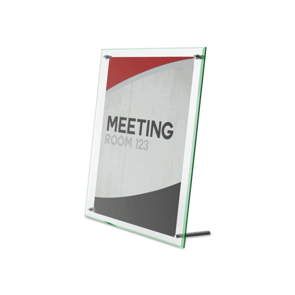 Superior Image Beveled Edge Sign Holder, Letter Insert, Clear/Green-Tinted Edges. Picture 2
