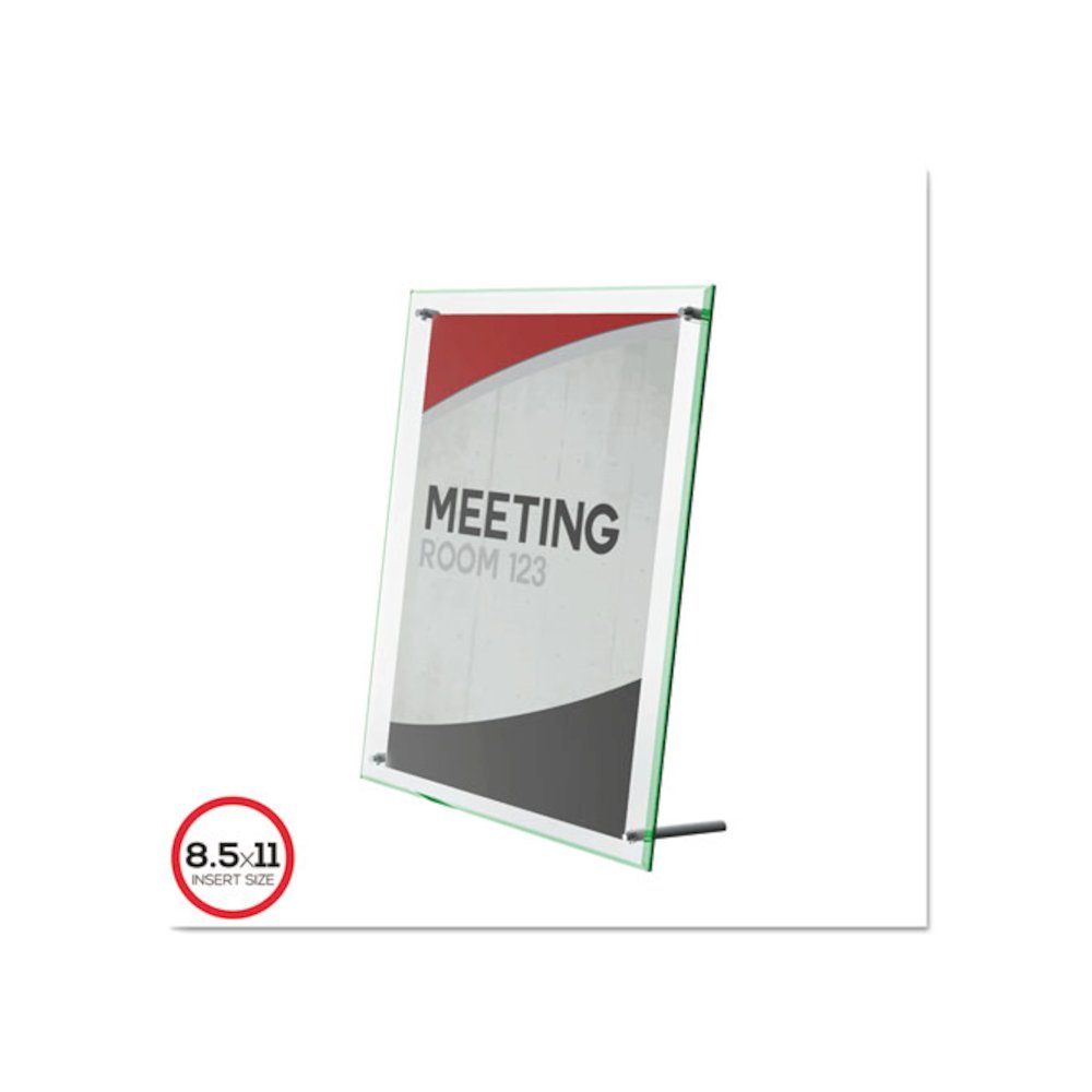 Superior Image Beveled Edge Sign Holder, Letter Insert, Clear/Green-Tinted Edges. Picture 1