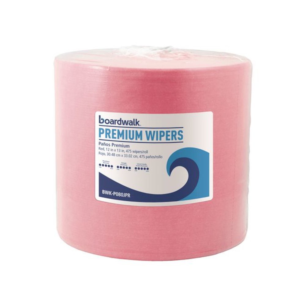 Hydrospun Wipers, 12 x 12, Red, 475/Roll. Picture 1