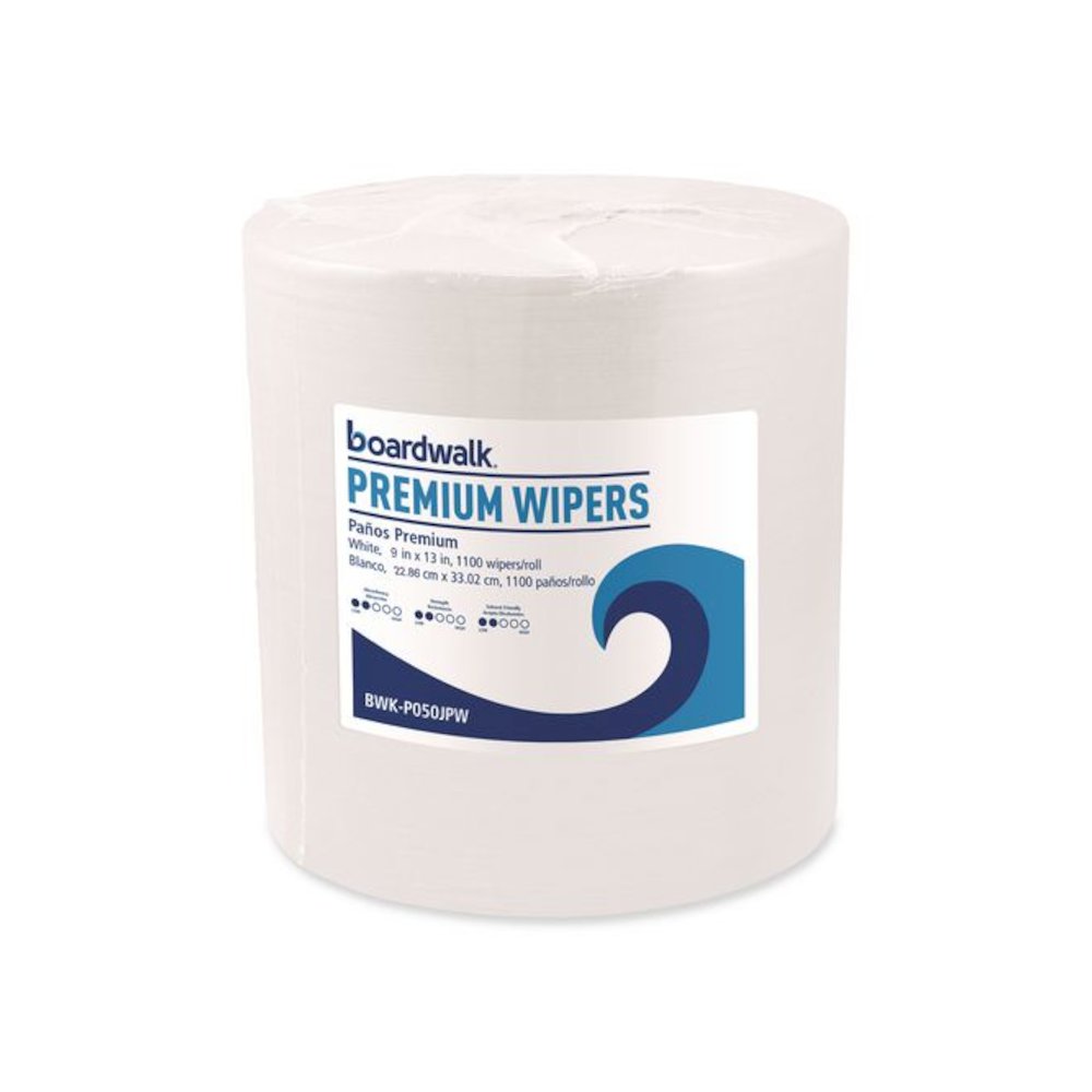 Hydrospun Wipers, 9 x 13, White, 1,100/Roll. Picture 1