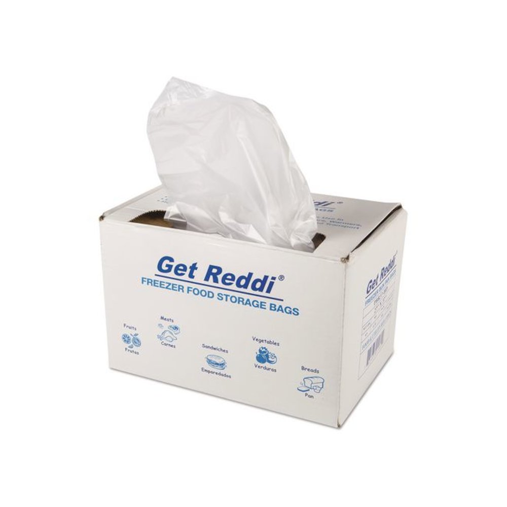 Get Reddi Freezer Food Storage Bags for Full-Size Bun Pans, Includes Twist-Ties, 27" x 37", Natural, 200/Carton. Picture 1
