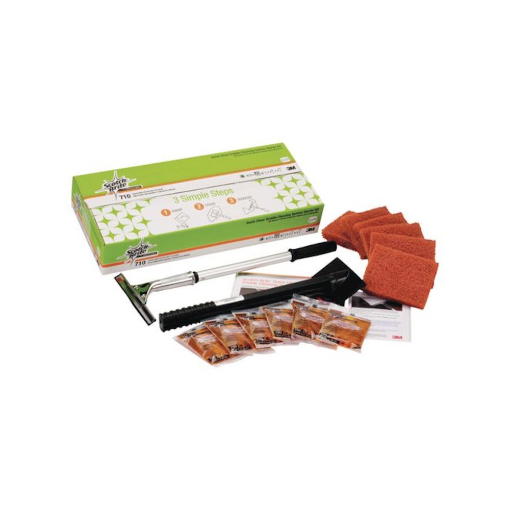 Quick Clean Griddle Cleaning System Starter Kit, 4 x 5.24, Orange. Picture 1