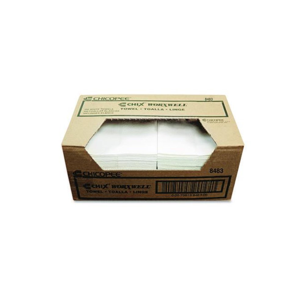 Durawipe Shop Towels, 13 x 15, Flat, White, 300/Carton. Picture 1