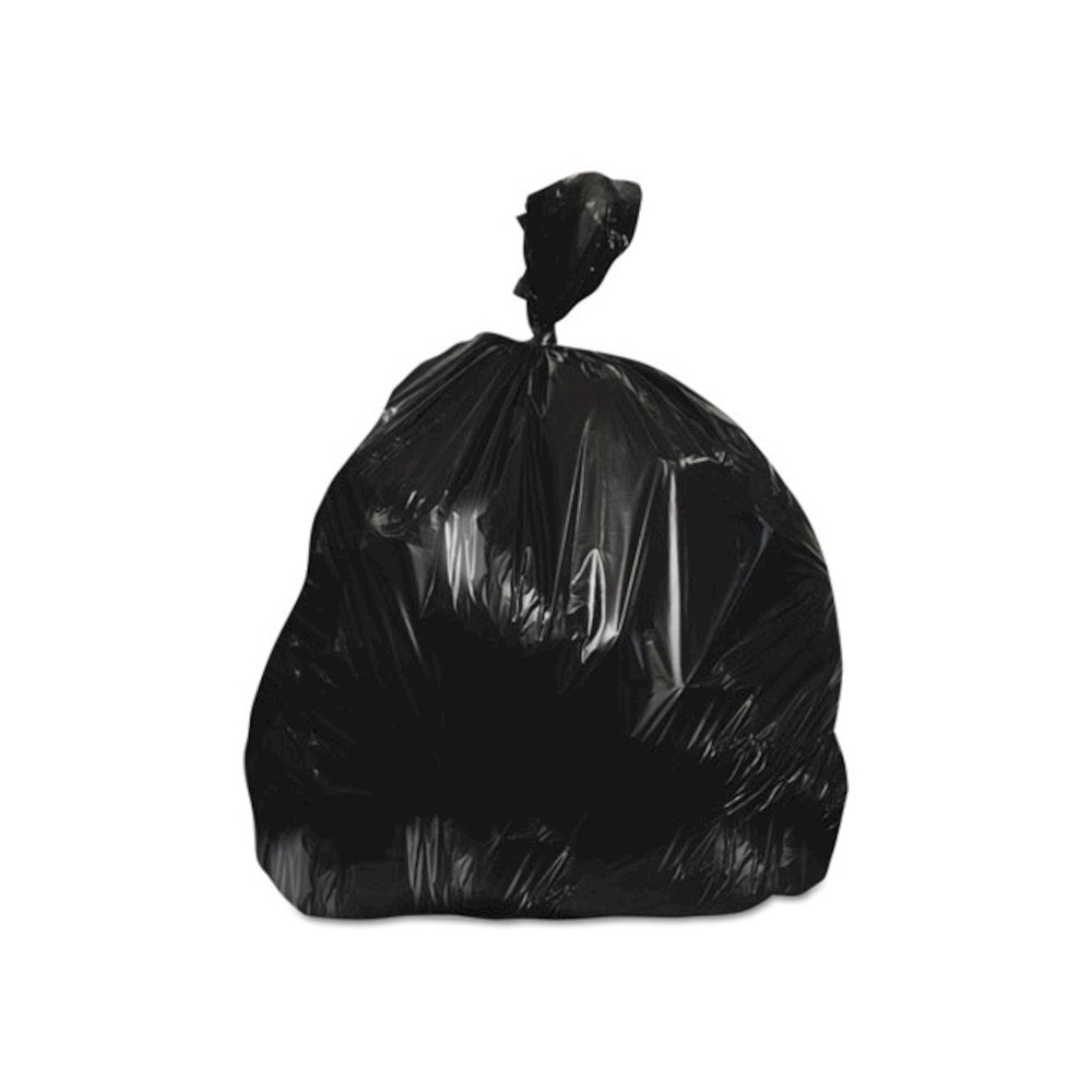 High-Density Waste Can Liners, 60 gal, 17 mic, 38" x 60", Black, 200/Carton. Picture 1