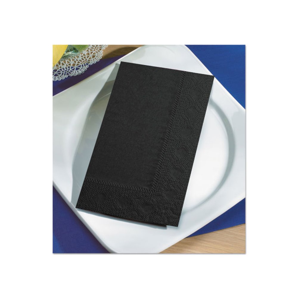 Dinner Napkins, 2-Ply, 15 x 17, Black, 1,000/Carton. Picture 3