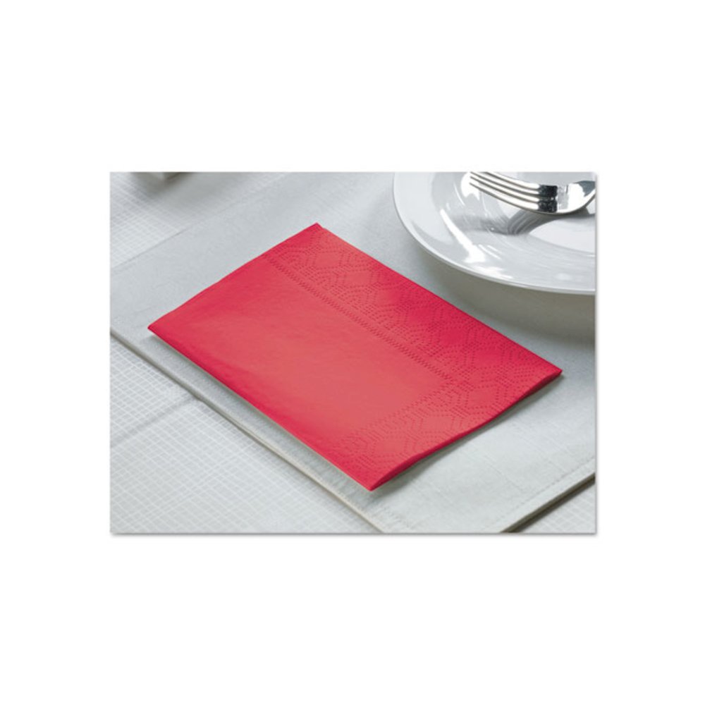 Dinner Napkins, 2-Ply, 15 x 17, Red, 1,000/Carton. Picture 3