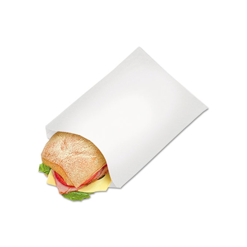 Grease-Resistant Single-Serve Bags, 6.5" x 1" x 8", White, 2,000/Carton. Picture 3