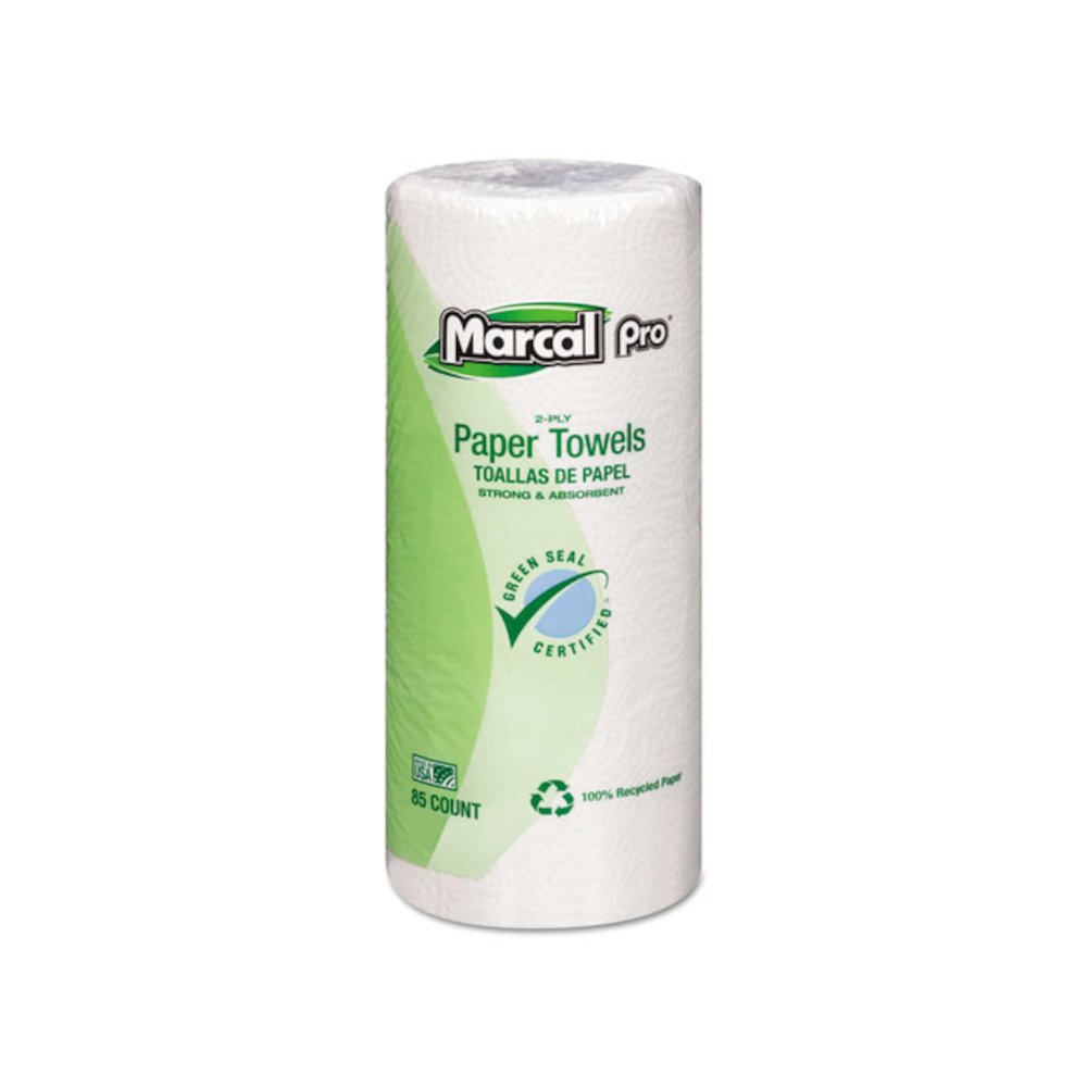 Perforated Kitchen Towels, White, 2-Ply, 9 x 11, 85 Sheets/Roll, 30 Rolls/Carton. Picture 1
