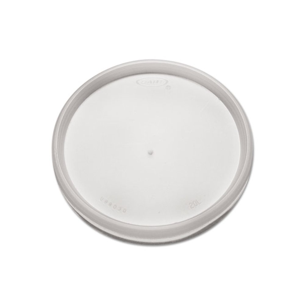 Plastic Lids for Foam Cups, Bowls and Containers, Flat, Vented, Fits 6 oz to 32 oz, Translucent, 100/Pack, 10 Packs/Carton. Picture 1