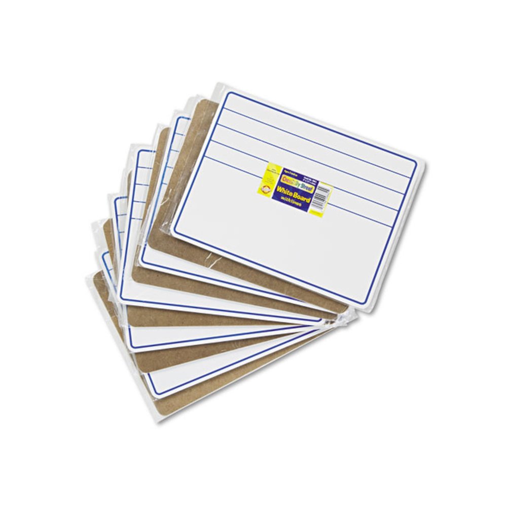 Dry Erase Student Boards, Ruled for Handwriting Practice, 12" x 9", Blue/White Surface, 10/Set. Picture 9