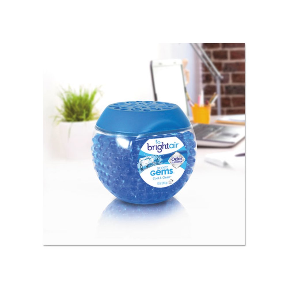 Scent Gems Odor Eliminator, Cool and Clean, Blue, 10 oz Jar, 6/Carton. Picture 5