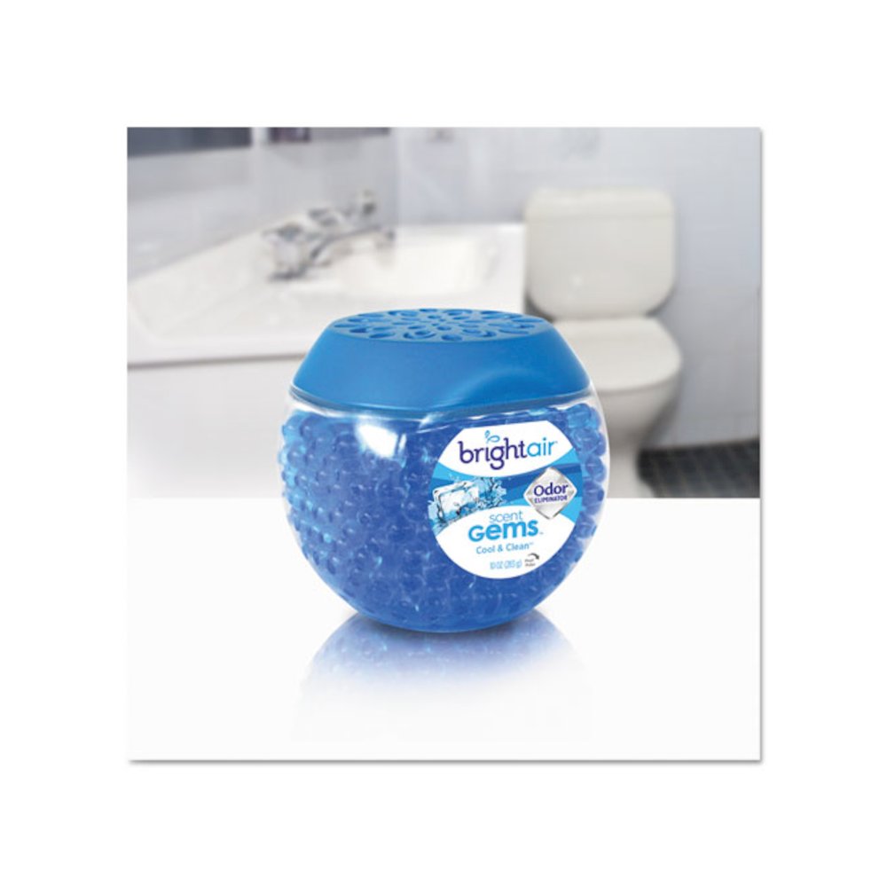 Scent Gems Odor Eliminator, Cool and Clean, Blue, 10 oz Jar, 6/Carton. Picture 6