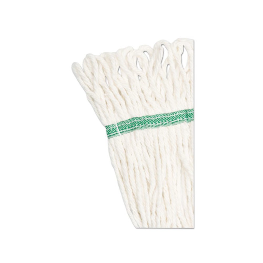 Super Loop Wet Mop Head, Cotton/Synthetic Fiber, 5" Headband, Medium Size, White. Picture 7