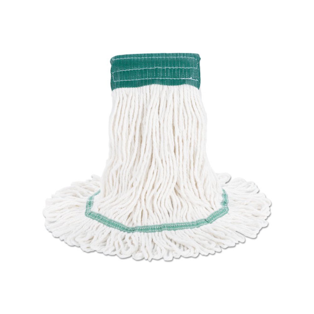 Super Loop Wet Mop Head, Cotton/Synthetic Fiber, 5" Headband, Medium Size, White. Picture 6