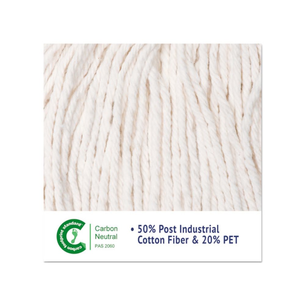 Super Loop Wet Mop Head, Cotton/Synthetic Fiber, 5" Headband, Medium Size, White. Picture 9