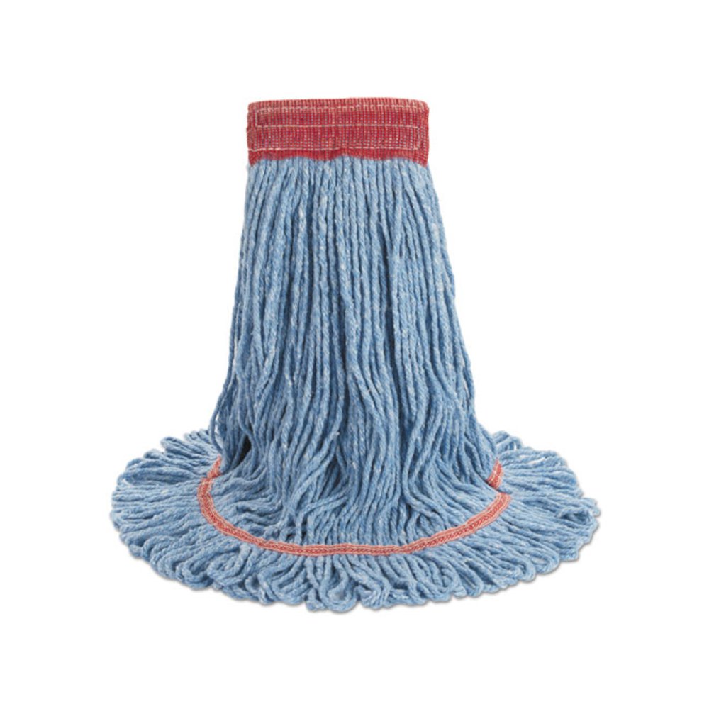 Super Loop Wet Mop Head, Cotton/Synthetic Fiber, 5" Headband, Large Size, Blue. Picture 6