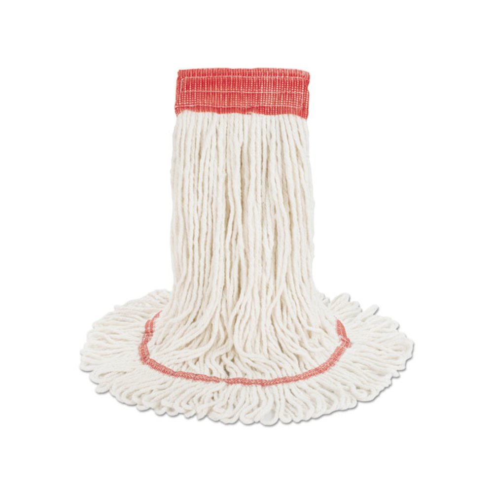 Super Loop Wet Mop Head, Cotton/Synthetic Fiber, 5" Headband, Large Size, White. Picture 6