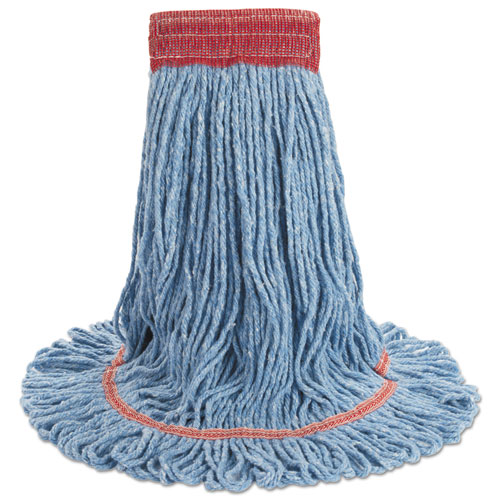 Super Loop Wet Mop Head, Cotton/Synthetic Fiber, 5" Headband, Large Size, Blue, 12/Carton. Picture 8