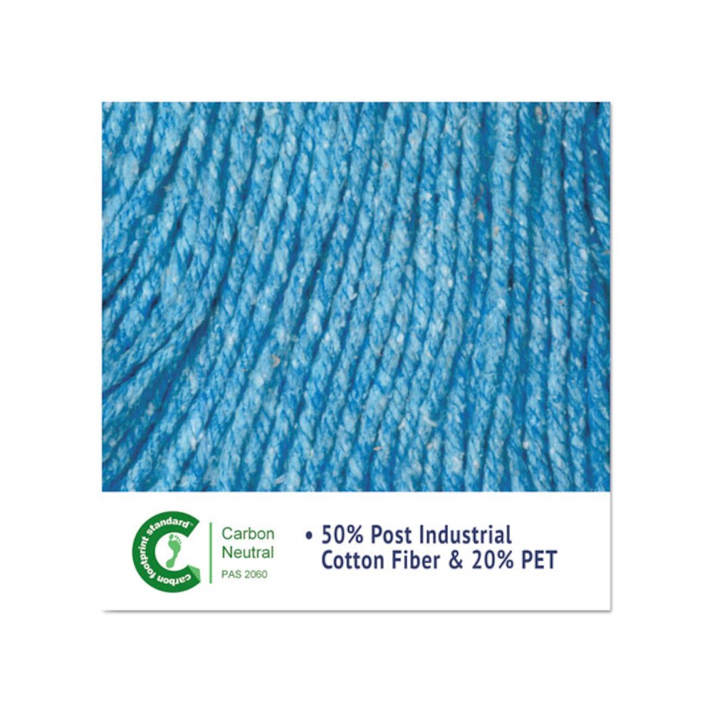 Super Loop Wet Mop Head, Cotton/Synthetic Fiber, 5" Headband, Large Size, Blue. Picture 5