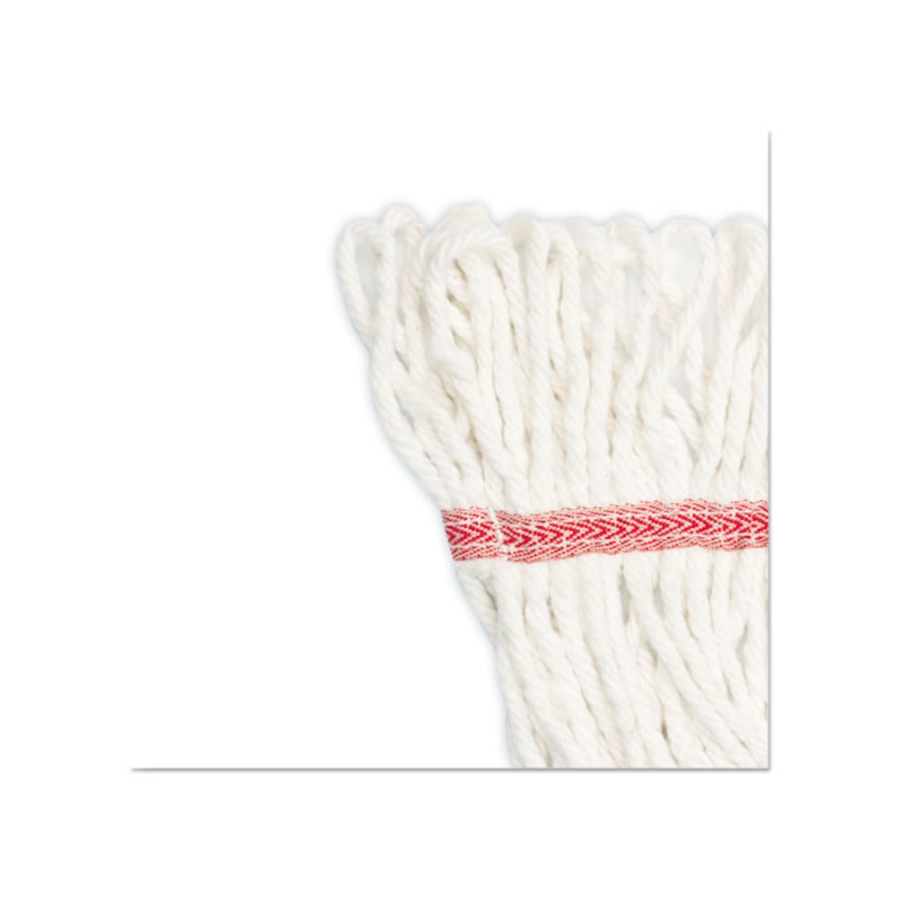 Super Loop Wet Mop Head, Cotton/Synthetic Fiber, 5" Headband, Large Size, White, 12/Carton. Picture 9