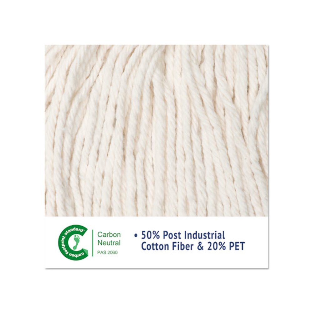 Super Loop Wet Mop Head, Cotton/Synthetic Fiber, 5" Headband, Large Size, White, 12/Carton. Picture 6