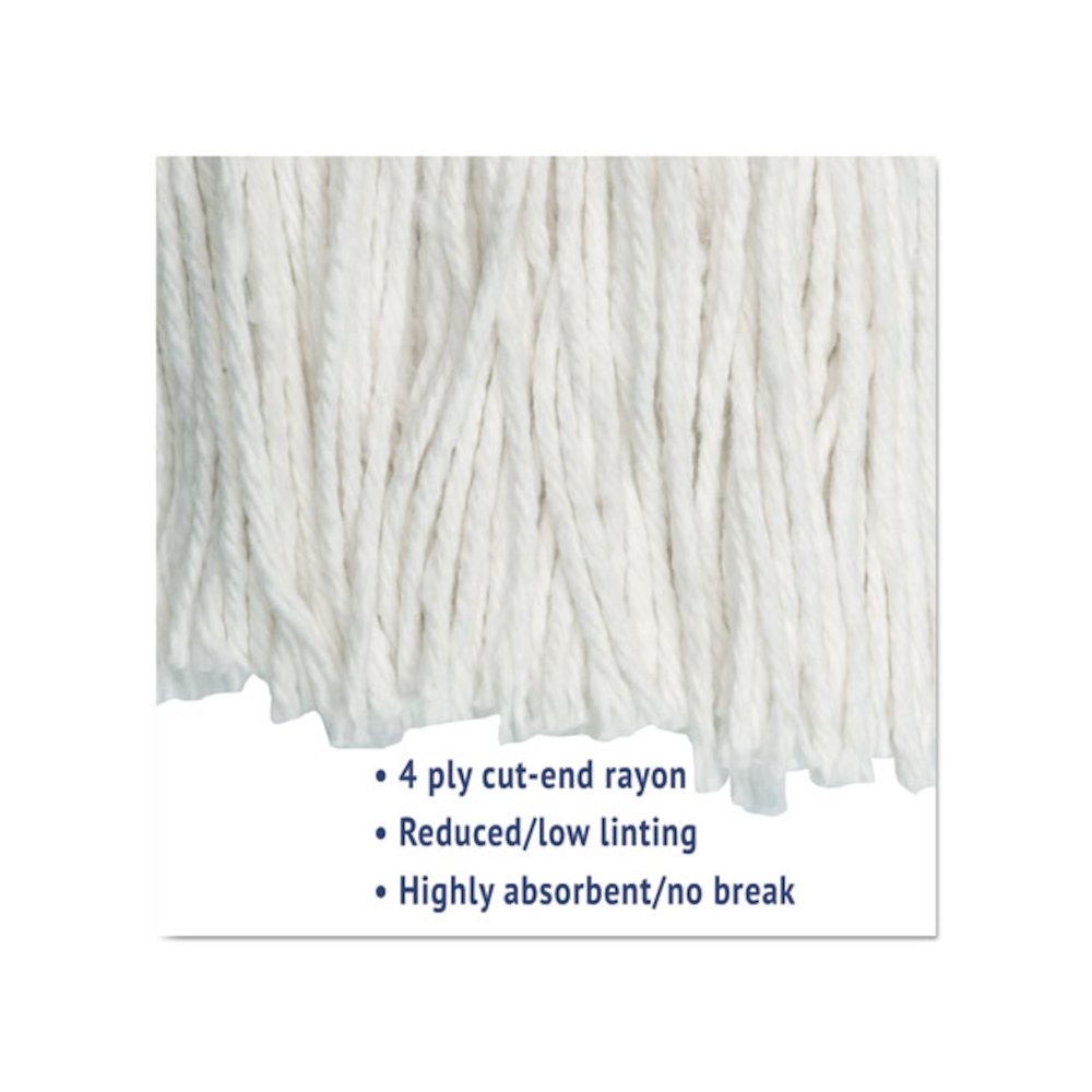 Cut-End Wet Mop Head, Rayon, #24, White. Picture 3
