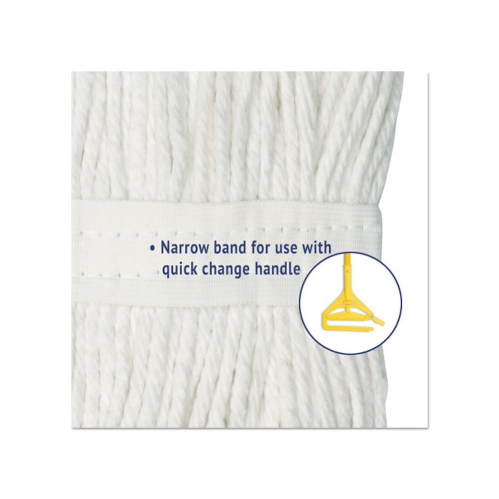 Cut-End Wet Mop Head, Rayon, #24, White. Picture 4