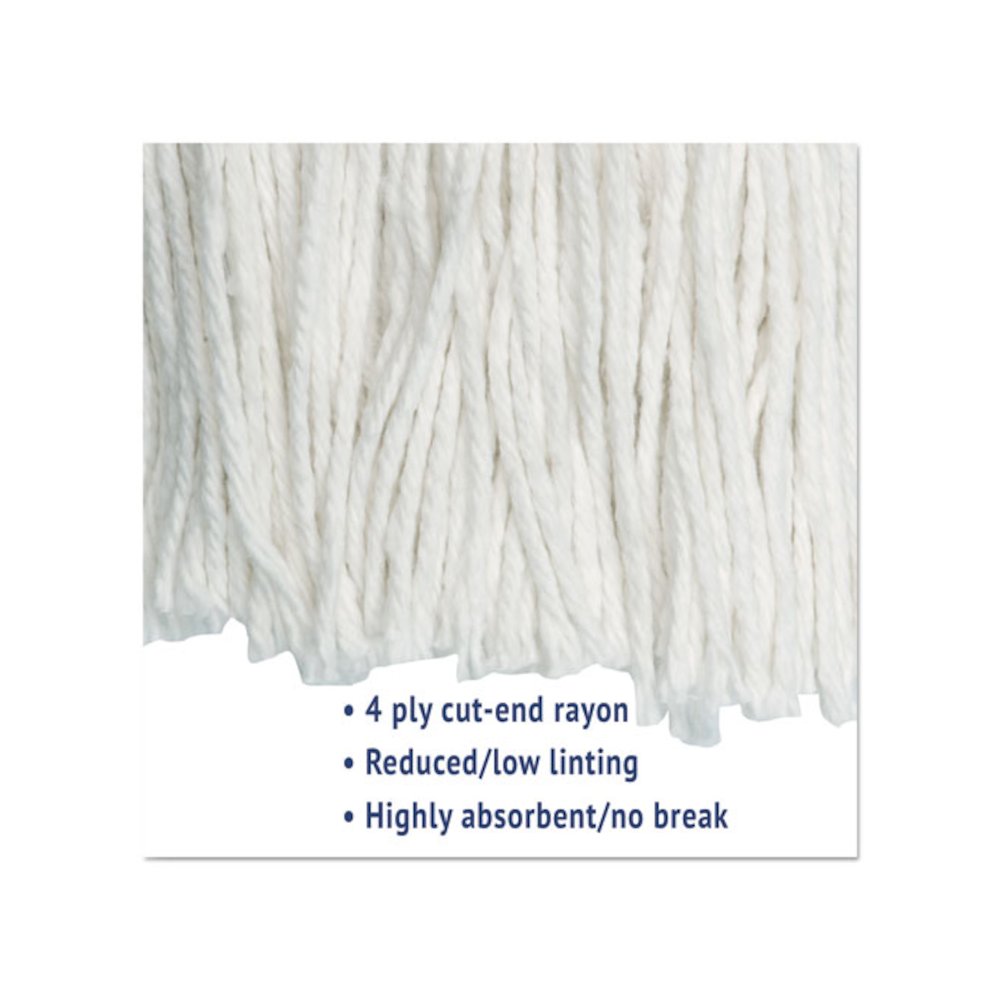 Cut-End Wet Mop Head, Rayon, #20, White, 12/Carton. Picture 4