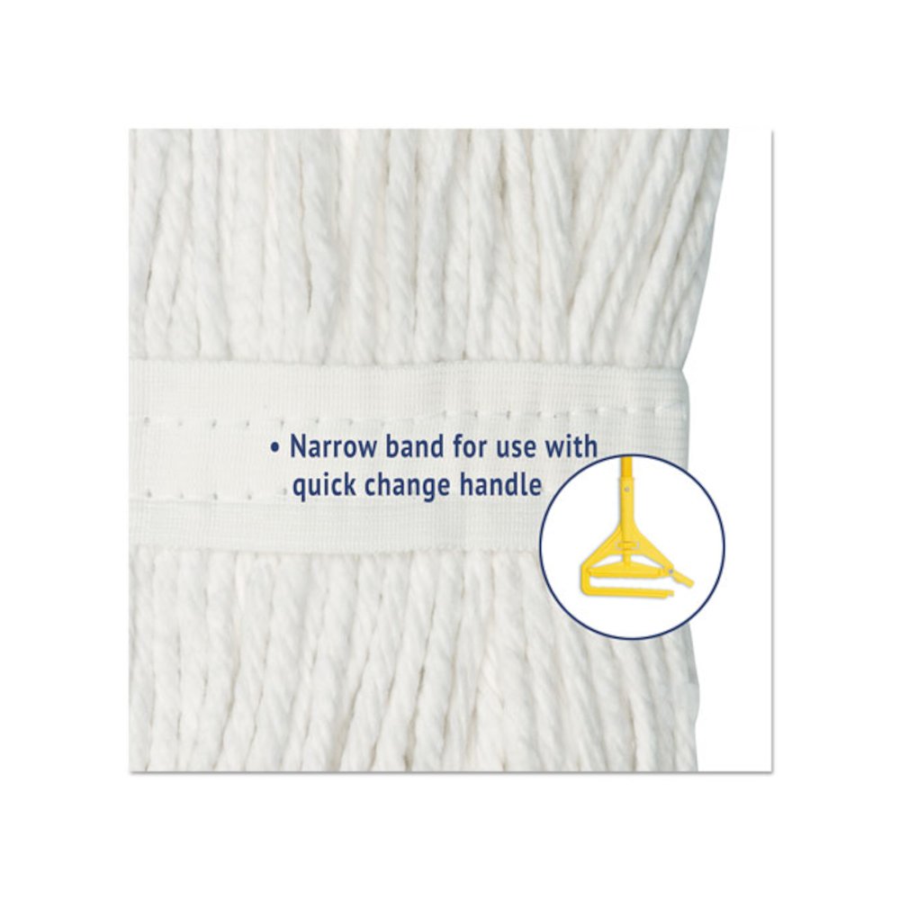 Cut-End Wet Mop Head, Rayon, #24, White, 12/Carton. Picture 5