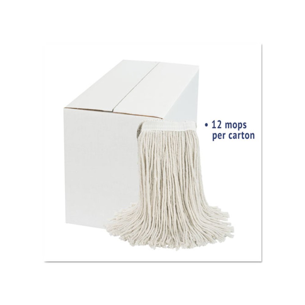 Cut-End Wet Mop Head, Cotton, White, #20, 12/Carton. Picture 2