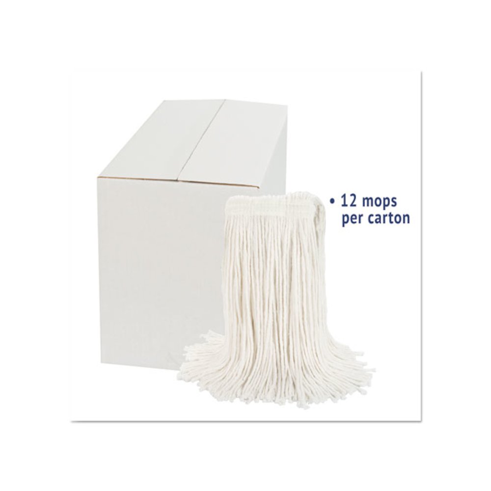 Cut-End Wet Mop Head, Rayon, #20, White, 12/Carton. Picture 2
