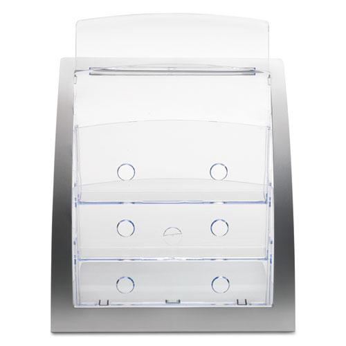 3-Tier Literature Holder, Leaflet Size, 11.25w x 6.94d x 13.31h, Silver. Picture 7