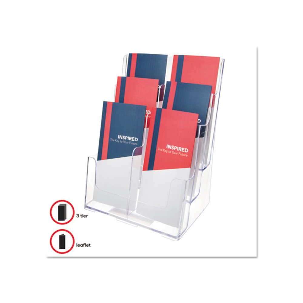 6-Compartment DocuHolder, Leaflet Size, 9.63w x 6.25d x 12.63h, Clear. Picture 2