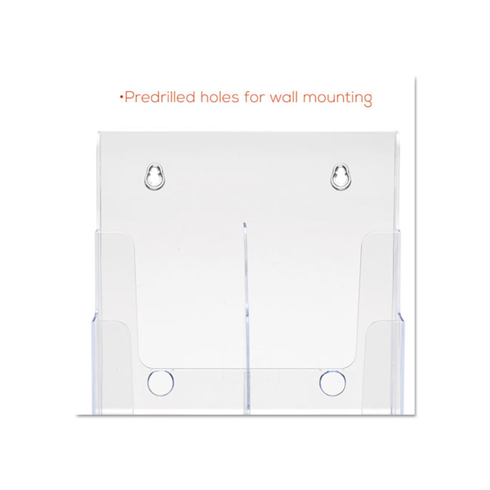 6-Compartment DocuHolder, Leaflet Size, 9.63w x 6.25d x 12.63h, Clear. Picture 8