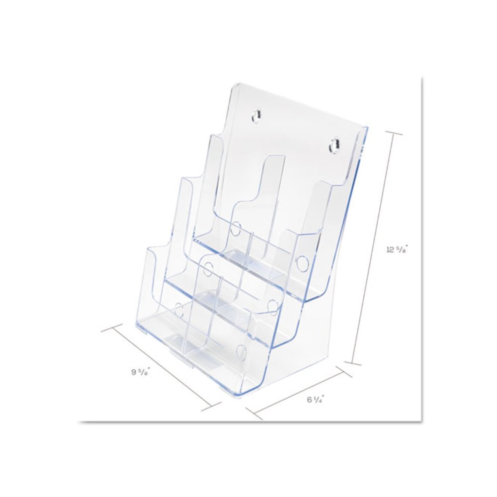 6-Compartment DocuHolder, Leaflet Size, 9.63w x 6.25d x 12.63h, Clear. Picture 4