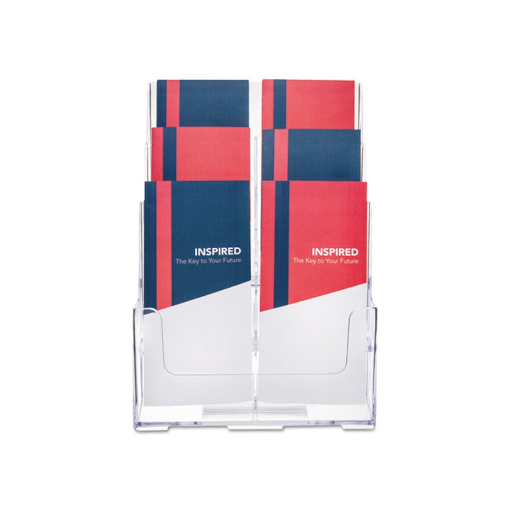 6-Compartment DocuHolder, Leaflet Size, 9.63w x 6.25d x 12.63h, Clear. Picture 3