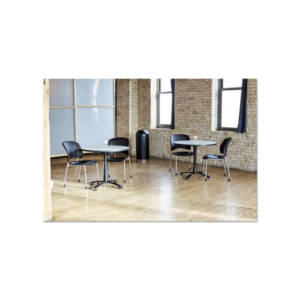 Reve Guest Chair with Straight Legs, 19" x 24.5" x 33.5", Black Seat, Black Back, Silver Base, 2/Carton. Picture 3