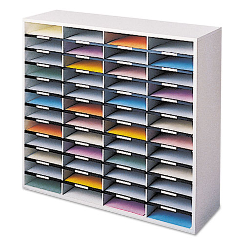 Literature Organizer, 48 Letter Compartments, 38.25 x 11.88 x 34.69, Dove Gray. Picture 2