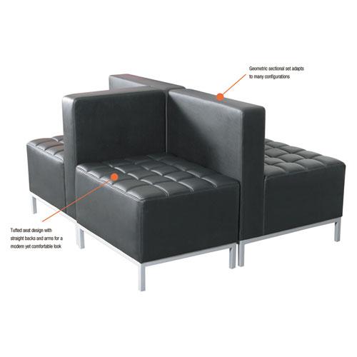 Alera QUB Series Ottoman, 26.38" x 21.5" x 17.5", Black. Picture 9
